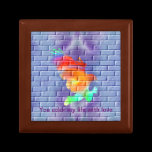 Eagle graffiti on brick wall gift boxes