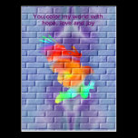 Eagle graffiti on brick wall postcards