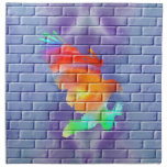 Eagle graffiti on brick wall printed napkin 
