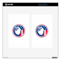 eagle head american stars stripes flag skin for kindle fire