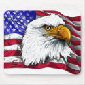 Eagle Head with Flag mousepads