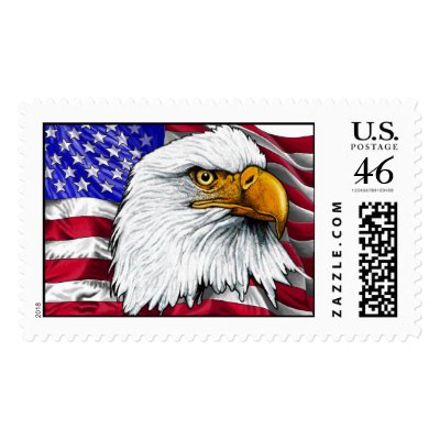 Eagle Head with Flag Postage