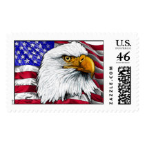 Eagle Head with Flag Stamps
