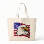 Eagle Head with Flag tote bag