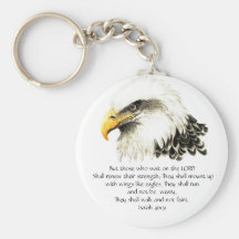 Eagle - Inspirational - Scripture - They that wait Key Chain