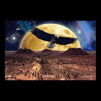 Eagle, Moon & Desert Fantasy Poster