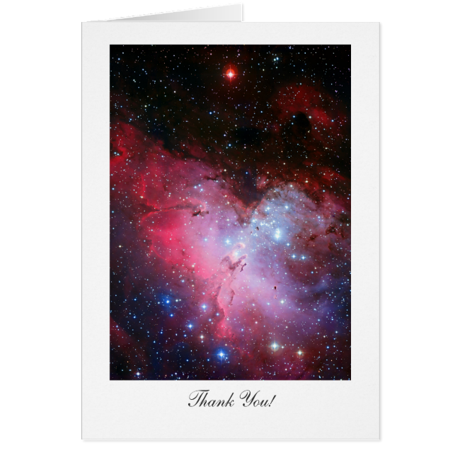 Eagle Nebula, Messier 16, Saying Thank You Greeting Card Eagle Nebula, Messier 16, Saying Thank You Greeting Card