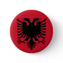 Eagle Of Albania Flag Black On A Red Button Badge