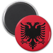 Eagle Of Albania Flag Black On A Red Fridge Magnet