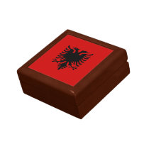 Eagle Of Albania Flag Black On Red Gift Box