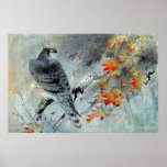 Eagle on a Maple Branch, Japanese Woodblock Print