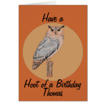 Eagle Owl birthday Card