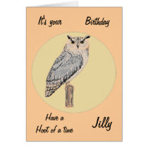 Eagle Owl Birthday Card