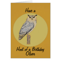 Eagle Owl birthday Card