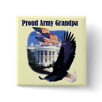 Eagle Proud Army Grandpa Tshirts and Gifts Pinback Button