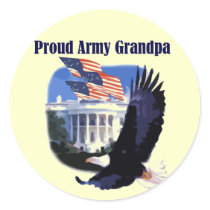 Eagle Proud Army Grandpa Tshirts and Gifts Round Sticker
