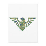 Eagle Silhouette - 02 Navy Blue and Green Post Card