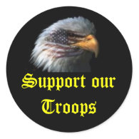 eagle, Support our Troops Round Stickers