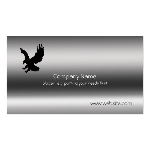 Eagle, Talons outstretched Metallic-effect Business Card Templates (front side)