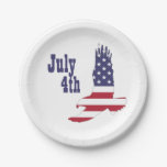 Eagle, USA Flag, 4th of July Paper Plates