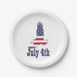 Eagle, USA Flag, July 4th Paper Plates