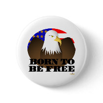 Eagle Wings Spread Stars And Stripes Born To Be Fr buttons