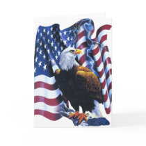 Eagle with American flag Card