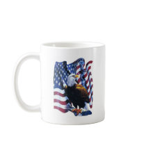 Eagle with American flag Coffee Mug