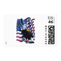 Eagle with American flag Stamp