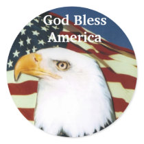 Eagle with flag, God Bless America stickers by Russ45 Eagle with flag, God Bless America stickers