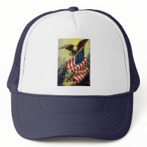 Eagle with Flag Mesh Hats