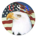 Eagle with flag, U, S, A scker stickers