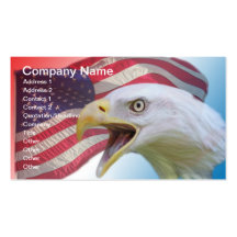 Eagle y bandera tarjetas de negocios