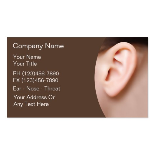 Ear Nose Throat Doctor Business Cards (front side)