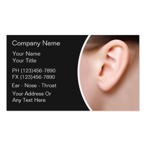 Ear Nose Throat Doctor Business Cards (front side)