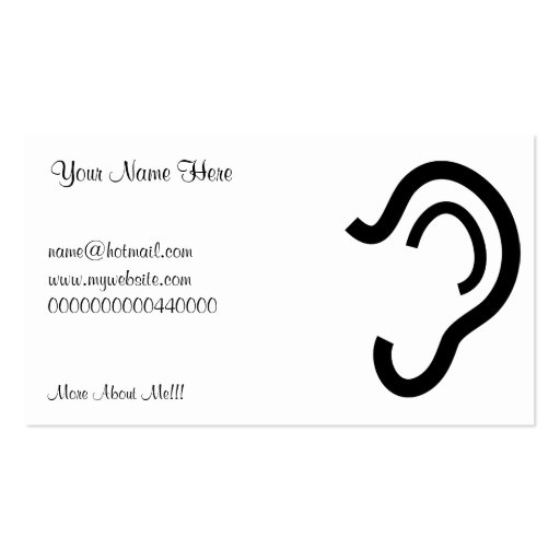 Ear, Your Name Here, Business Card (front side)