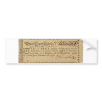 Early American Revolutionary War Lottery Ticket Bumper Stickers