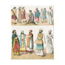 Early Asiatic Dress, from 'Trachten der Canvas Print