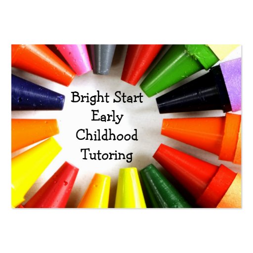 Early childhood tutoring business card