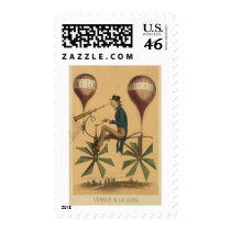 Early FLIGHT Illustration Balloon Cycle Art Stamps
