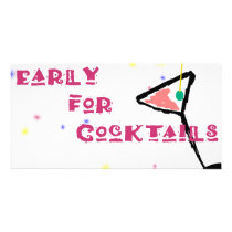 early for cocktails front photo cards