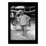 Early French Aviator and His Airplane 1907 Greeting Cards