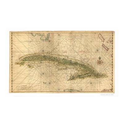 Early Island Of Cuba Map 1639 Poster by lc_maps