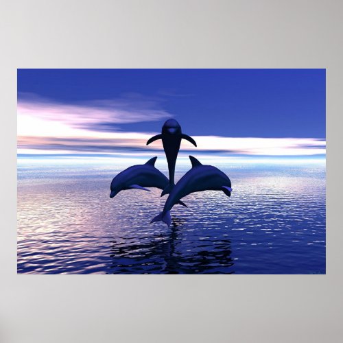 Early Morning Dolphins Art Poster by SubconsciousIllusion