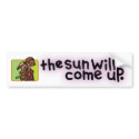early morning traffic. bumper stickers