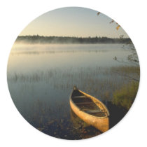 Early morning vapor over Lake Annis, Nova Scotia, Round Stickers