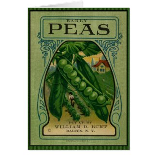 Early Peas Vintage Seed Packet card
