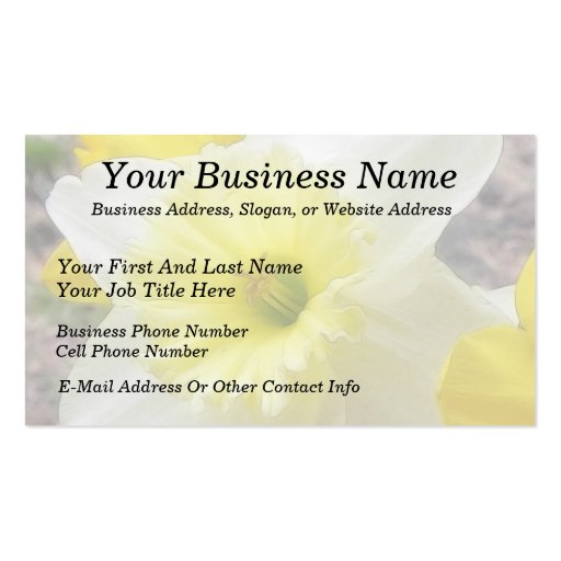 Early Spring Daffodil Business Card Templates (front side)