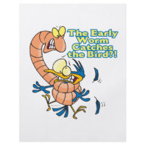 early worm catches the bird funny cartoon flyer