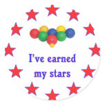 Earned My Stars Bocce Ball Round Sticker